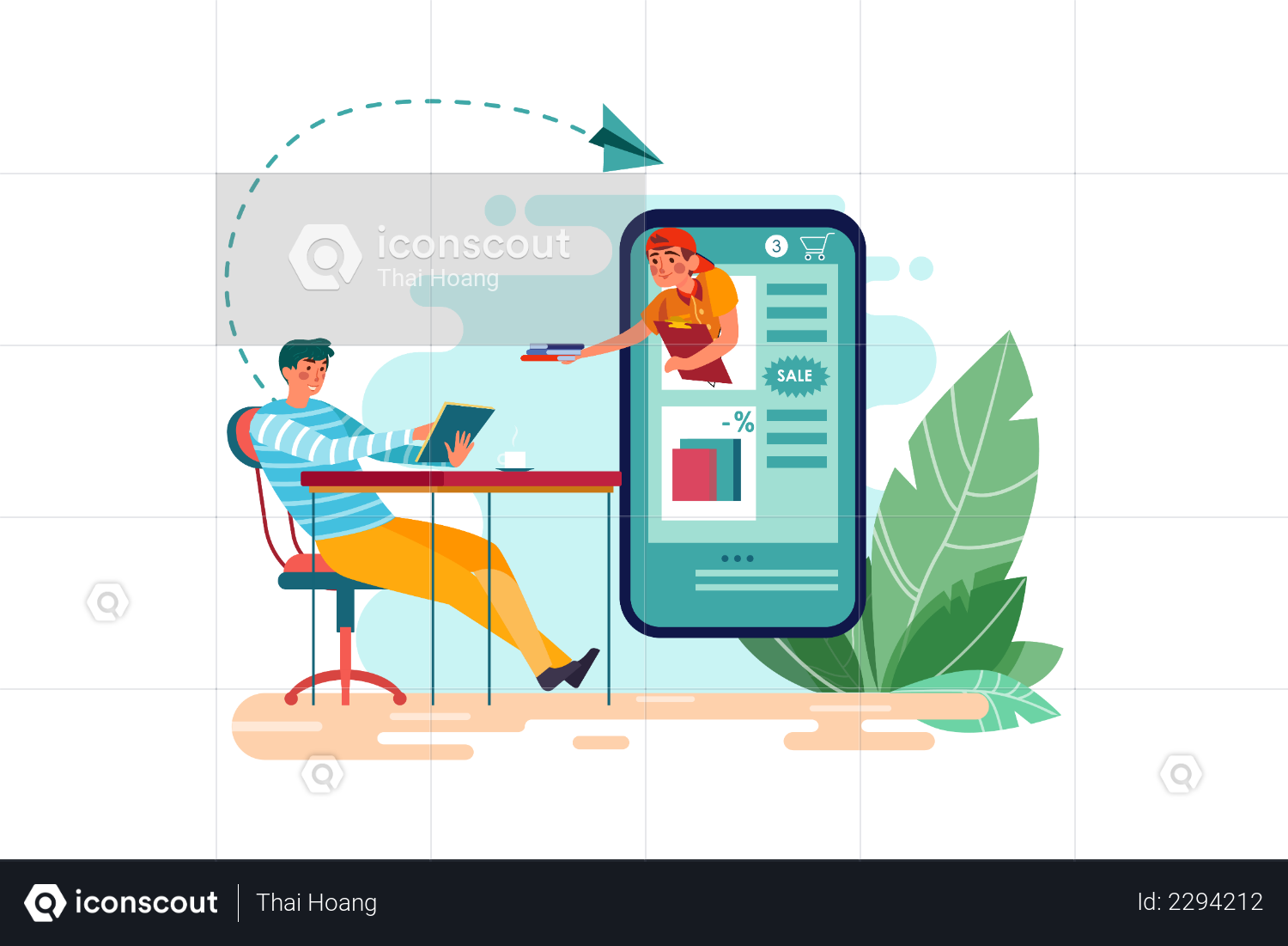 Best Premium Online order Illustration download in PNG & Vector format