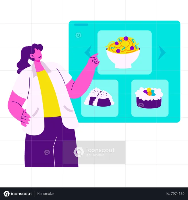 Online Ordering food  Illustration