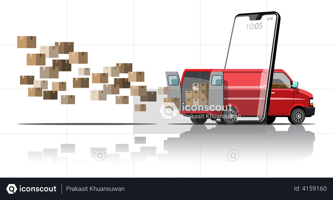 Online Package Tracking  Illustration