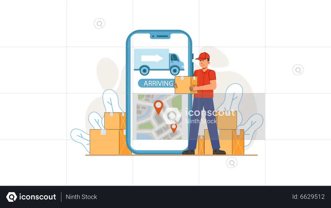 Online Parcel Delivery  Illustration