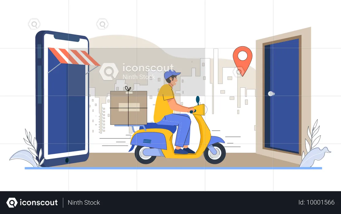 Online Parcel Delivery  Illustration