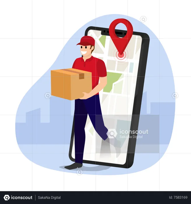 Online Parcel Delivery  Illustration