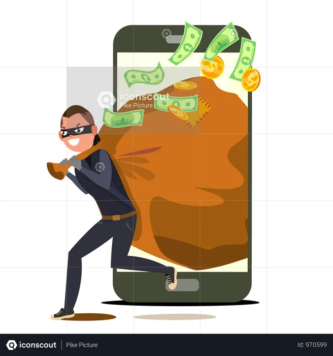 Online Payment Hacker  Illustration