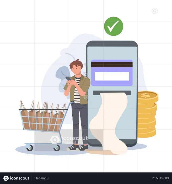 Online payment receipt  Illustration