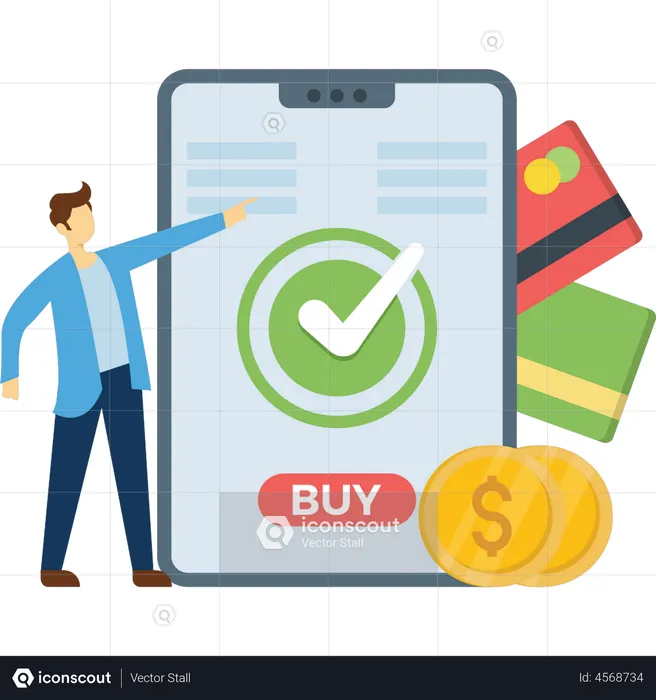 Online payment successful  Illustration