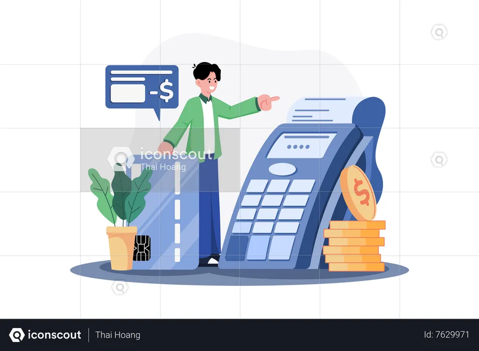 Online payment with credit card  Illustration