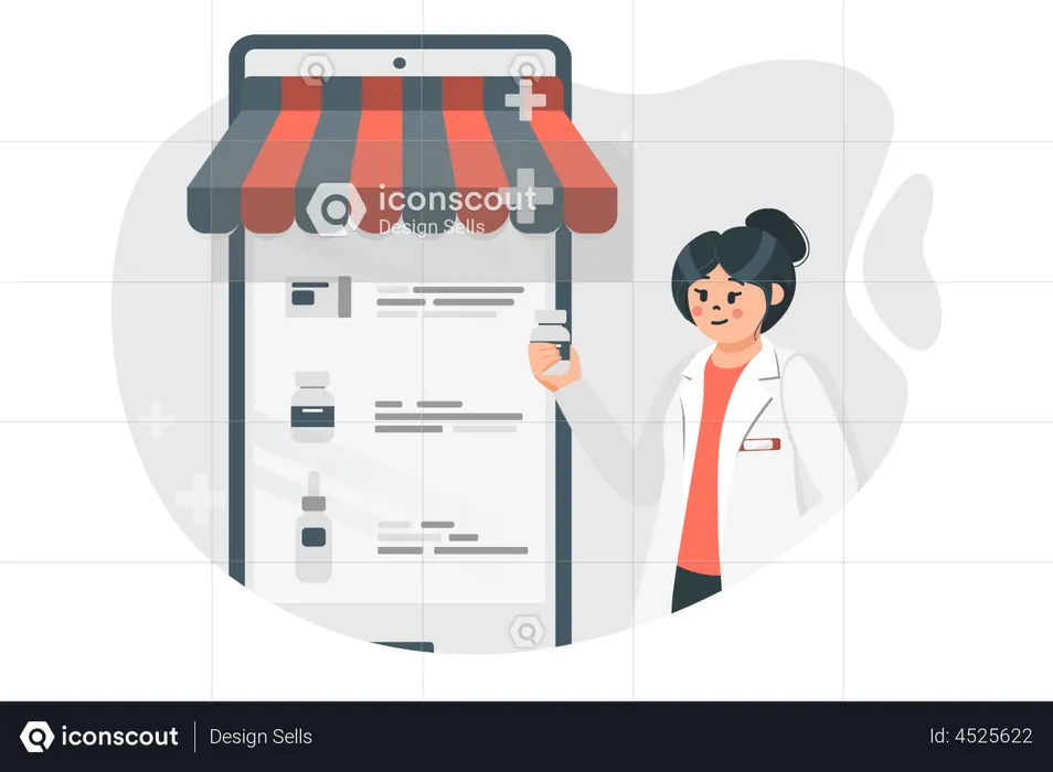 Online pharmacy app  Illustration