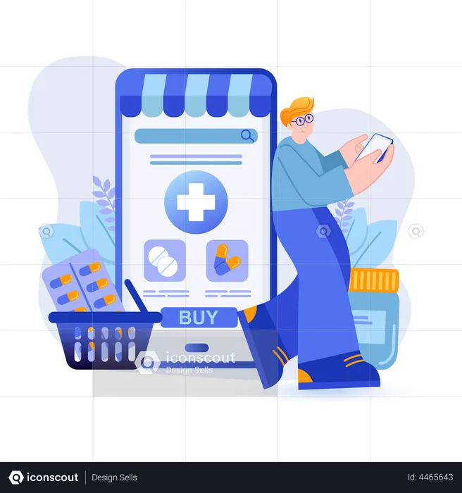 Online pharmacy application  Illustration