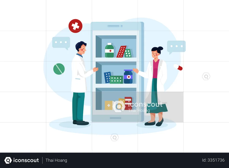 Online Pharmacy Store  Illustration