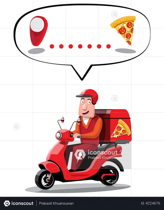 Online pizza delivery  Illustration