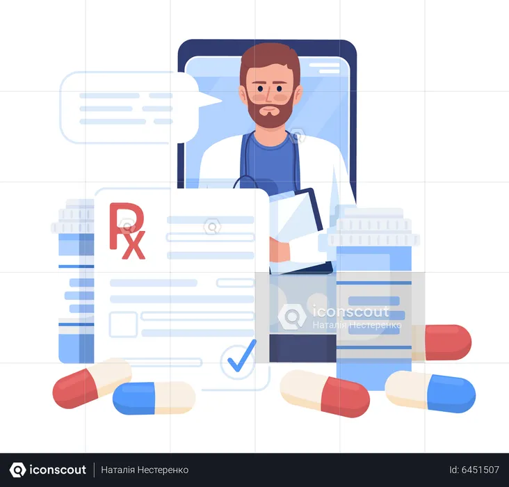 Online prescription  Illustration