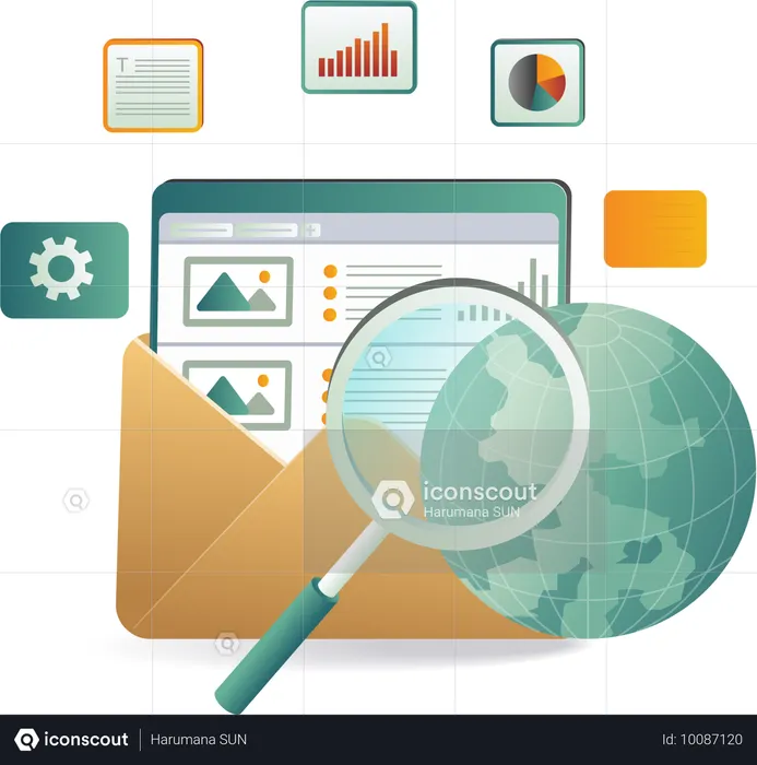 Online presence with expert search engine optimization services  Illustration