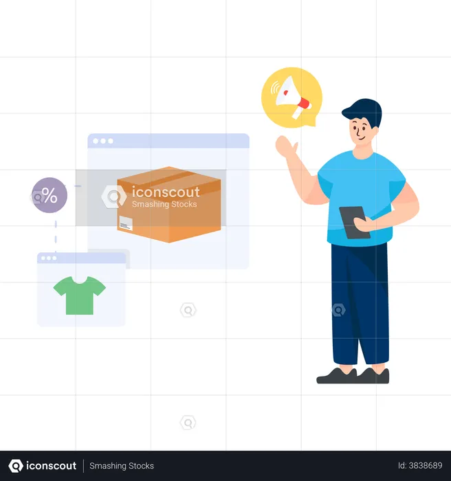 Online product marketing  Illustration