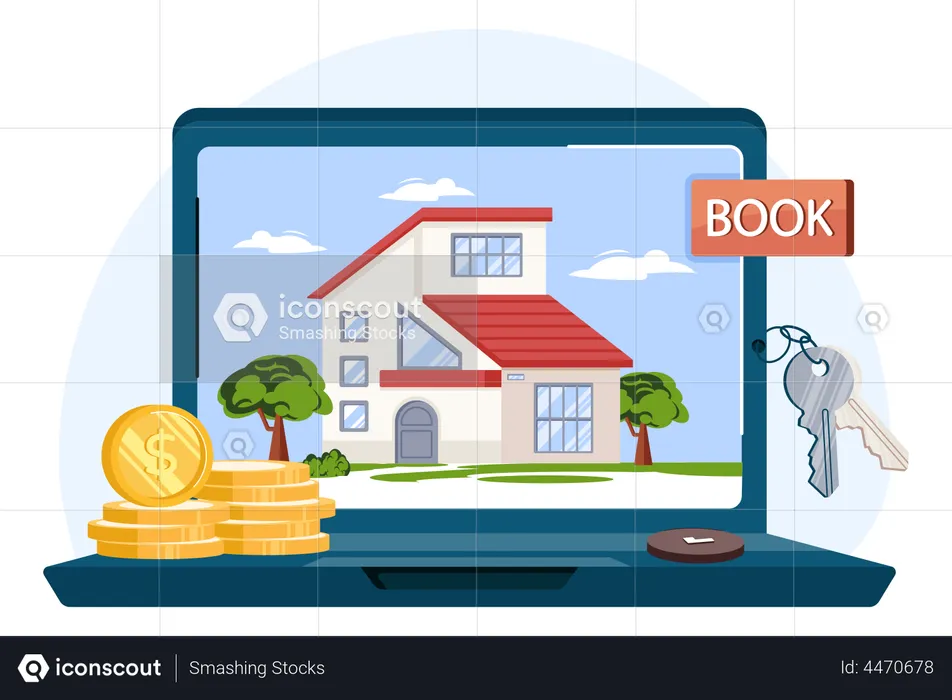 Online Property Booking  Illustration