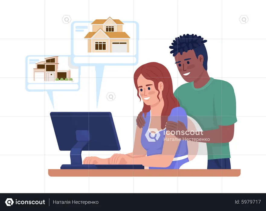 Online property search  Illustration