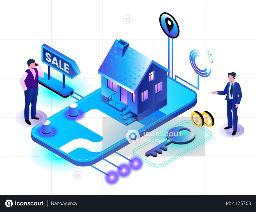 Online Property Selling app  Illustration