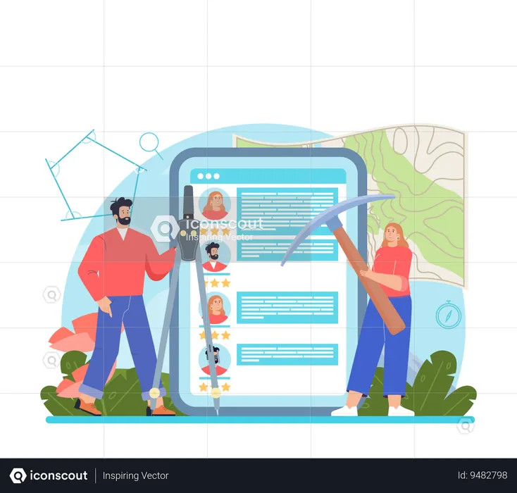 Online property surveying technology  Illustration