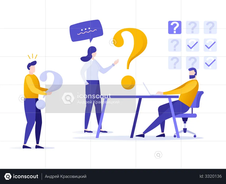 Online question answer  Illustration
