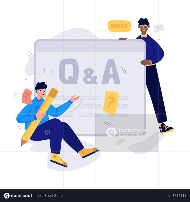 Online Question Answer  Illustration