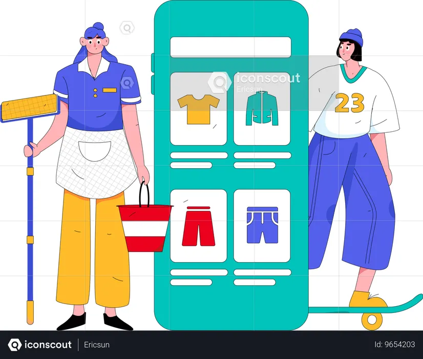 Online-Rabatt-Shopping  Illustration