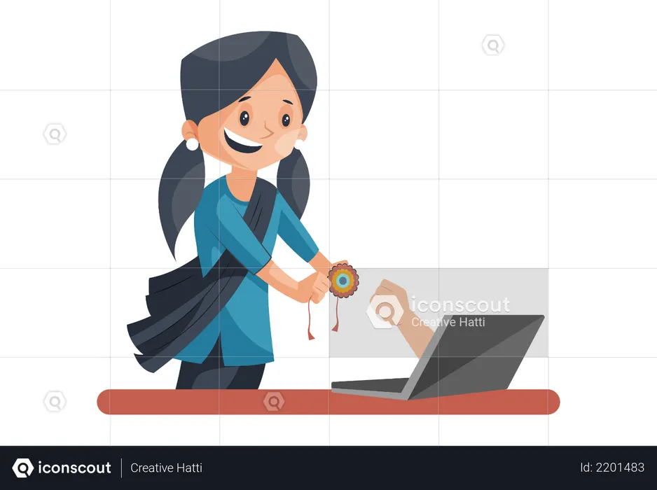 Online-Rakshabandhan  Illustration