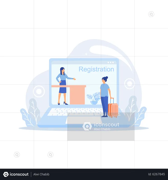 Online registration page  Illustration