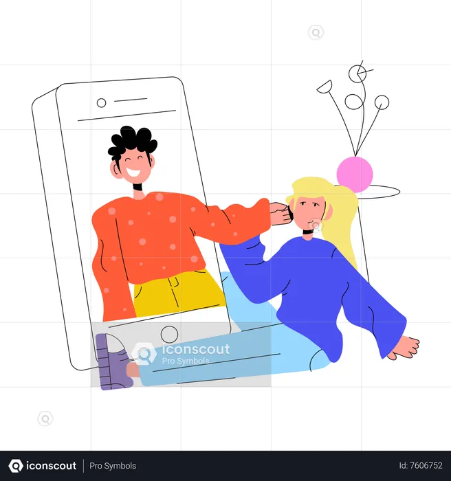 Online Relationship  Illustration