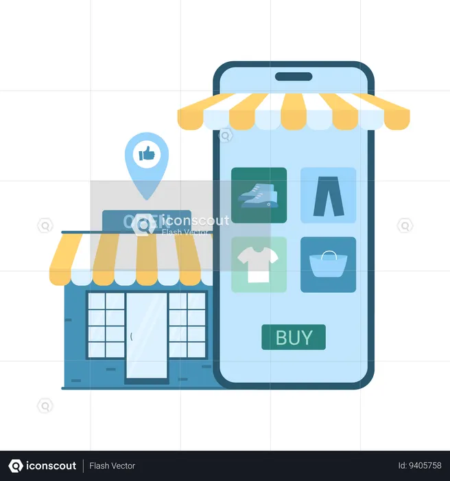 Online retail commerce  Illustration