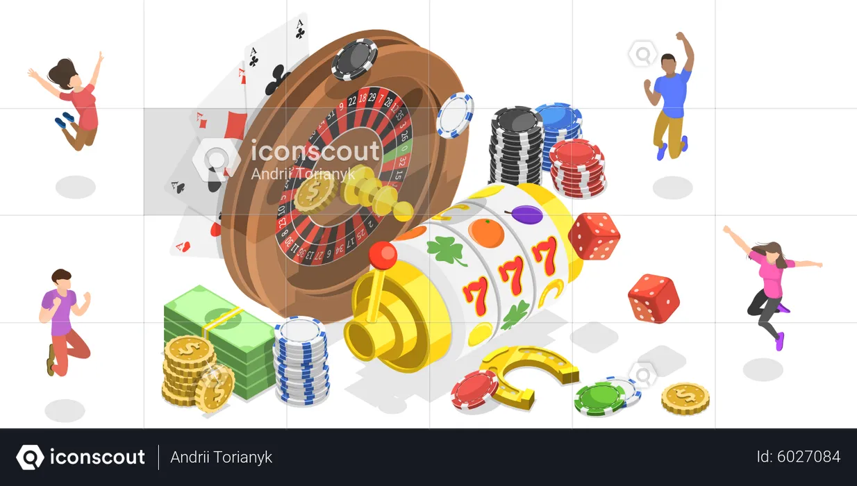 Online roulette slot machine  Illustration