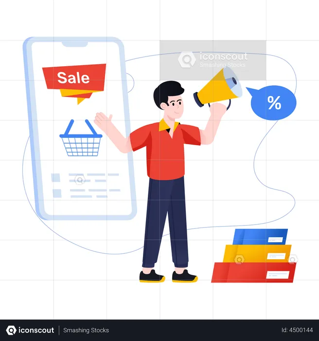 Online Sale Advertising  Illustration