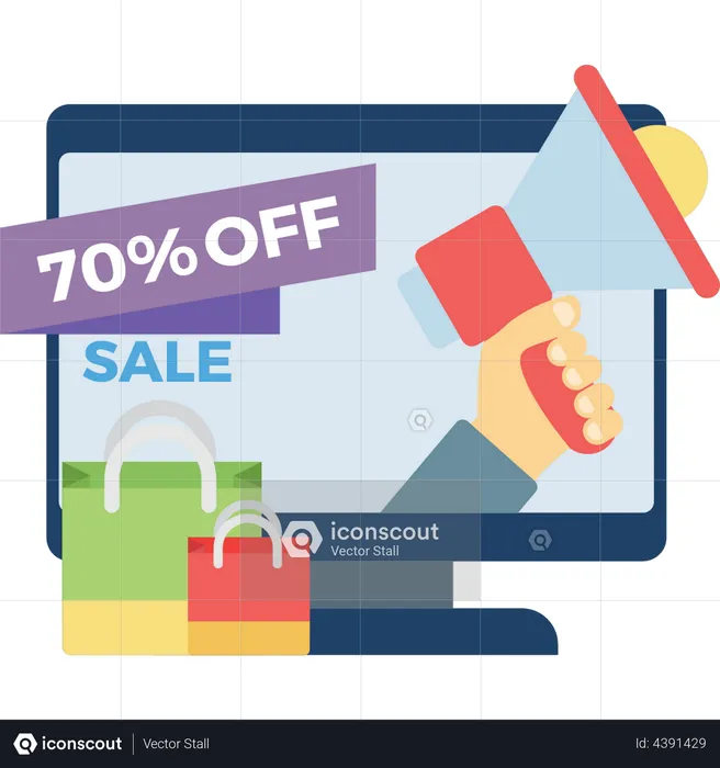 Online sale announcement  Illustration