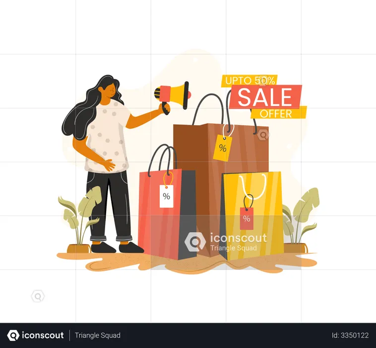 Online sale announcement  Illustration