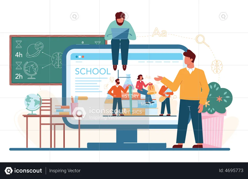 Online school  Illustration
