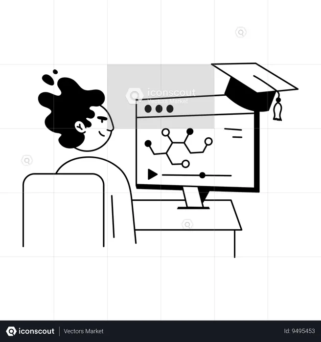 Online Science Education  Illustration