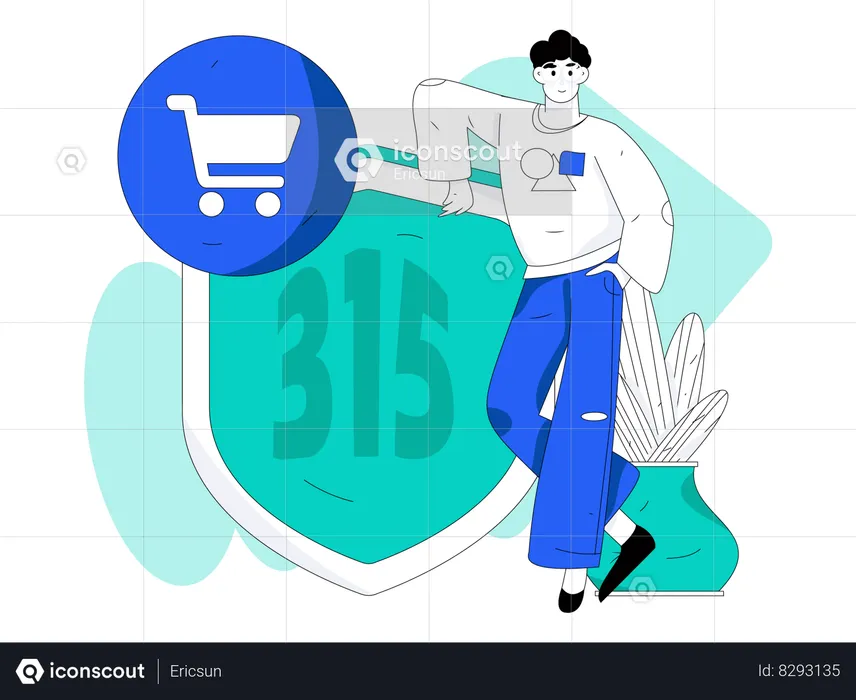 Online secure shopping  Illustration