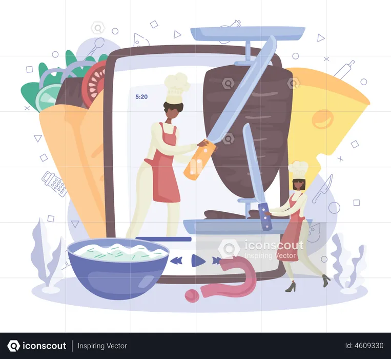 Online Shawarma shop  Illustration