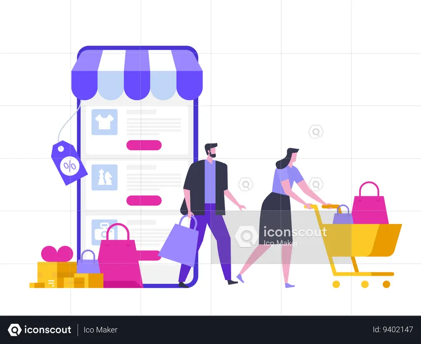 Online Shop Application  Illustration