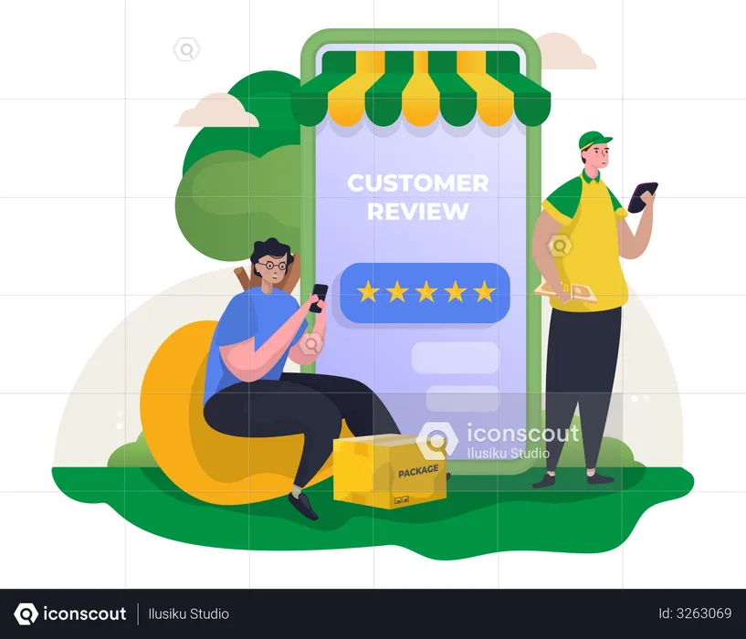 Online shop customer review  Illustration