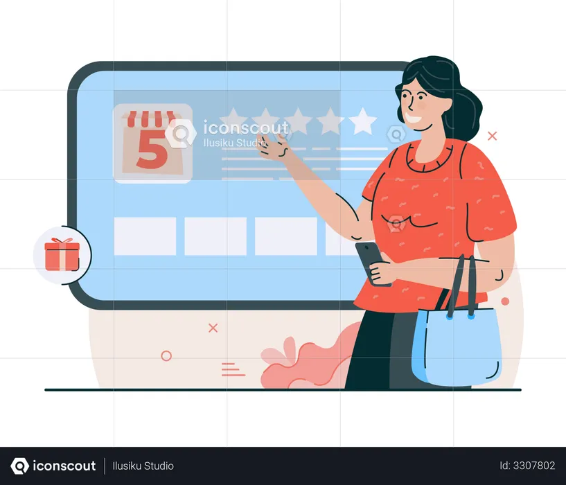 Online shop store review  Illustration
