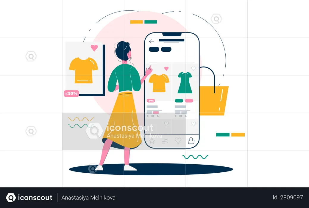 Online Clothes shopping  Illustration