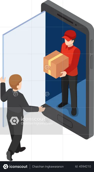 Online shopping and delivery  Illustration