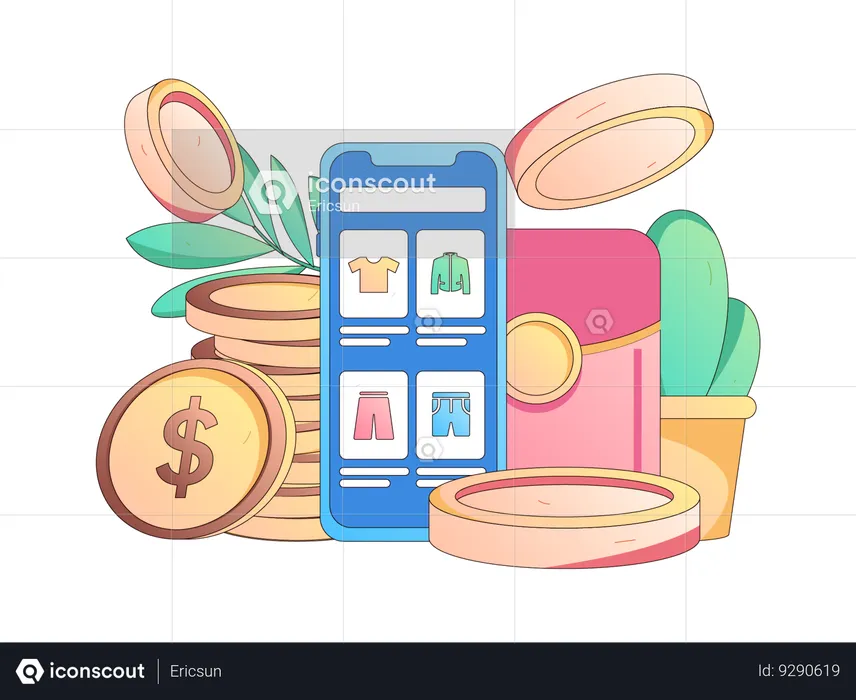 Online shopping and payment  Illustration