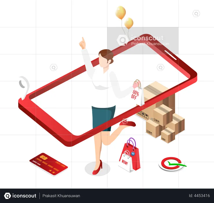 Online-Shopping-Anwendung  Illustration