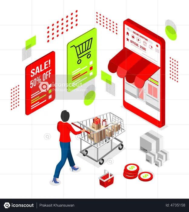 Online Shopping app  Illustration