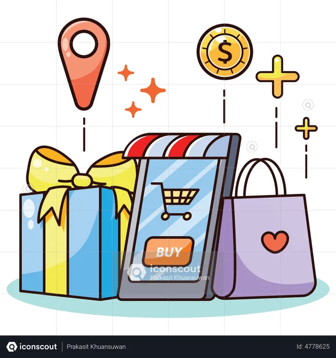 Online Shopping App  Illustration