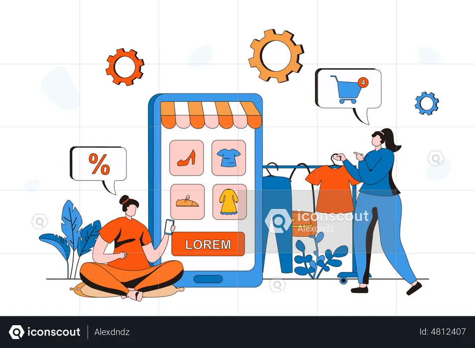 Online Shopping app  Illustration