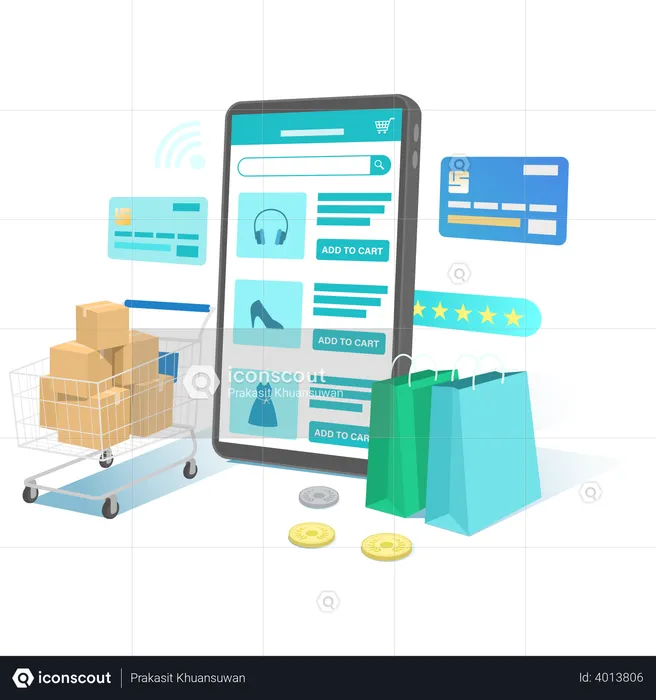 Online shopping App  Illustration