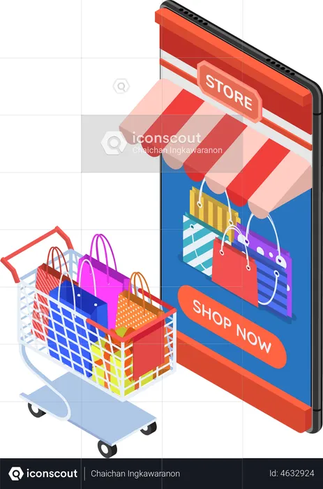 Online shopping app  Illustration