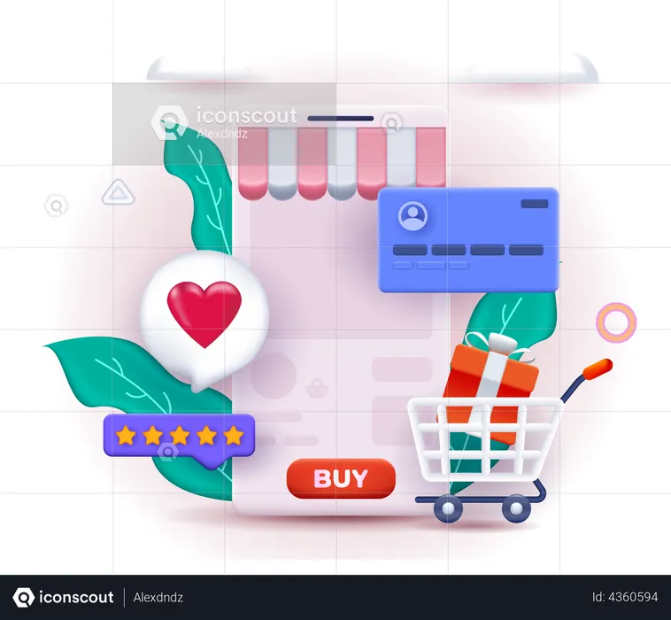 Online Shopping app  Illustration