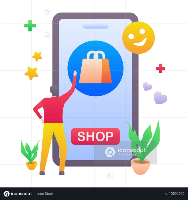 Online shopping app  Illustration